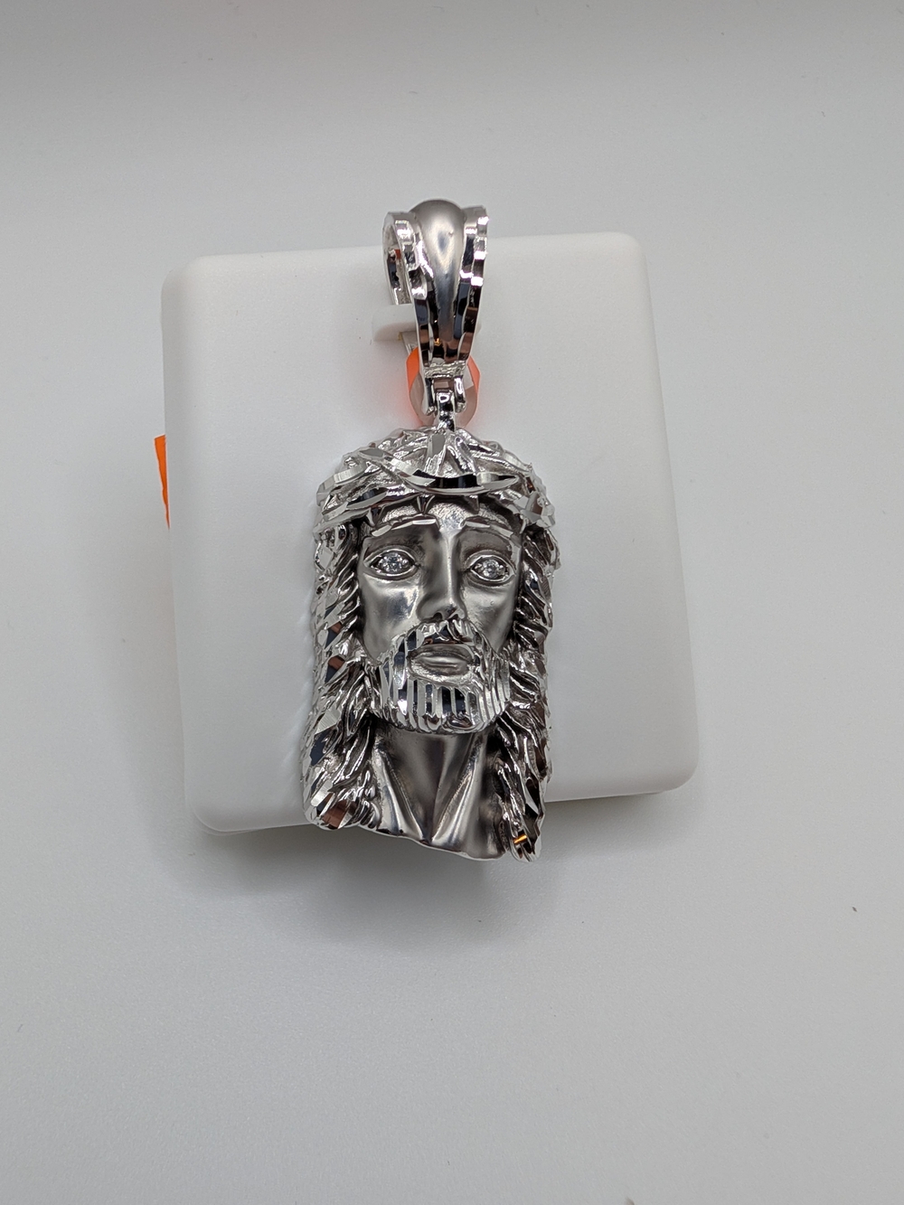 Solid 925 Sterling Silver Moissanite Jesus Piece Pendant 5.2 CTW Caged Back